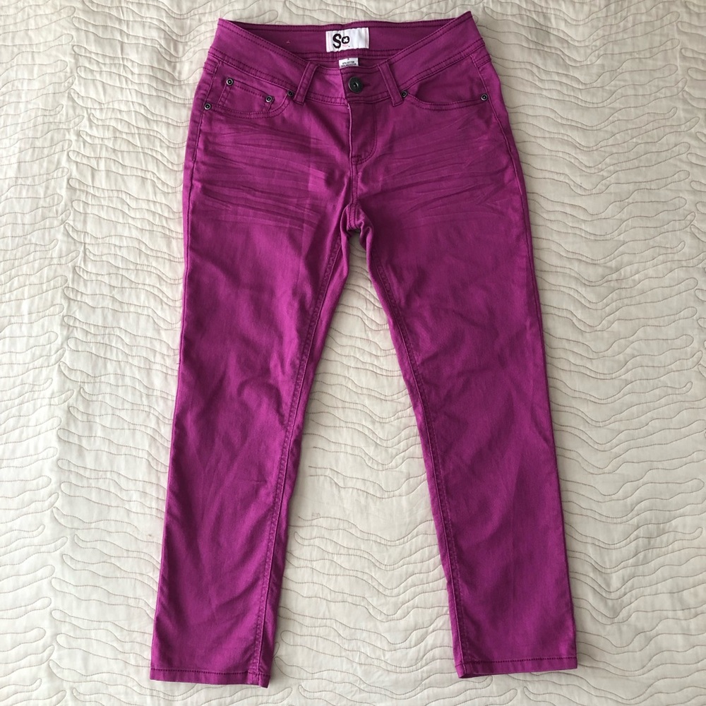 Y2K SO Women’s 26 Pink/Purple Denim Capri Pants